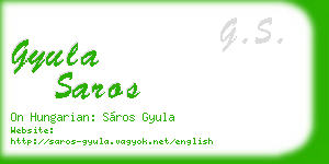 gyula saros business card